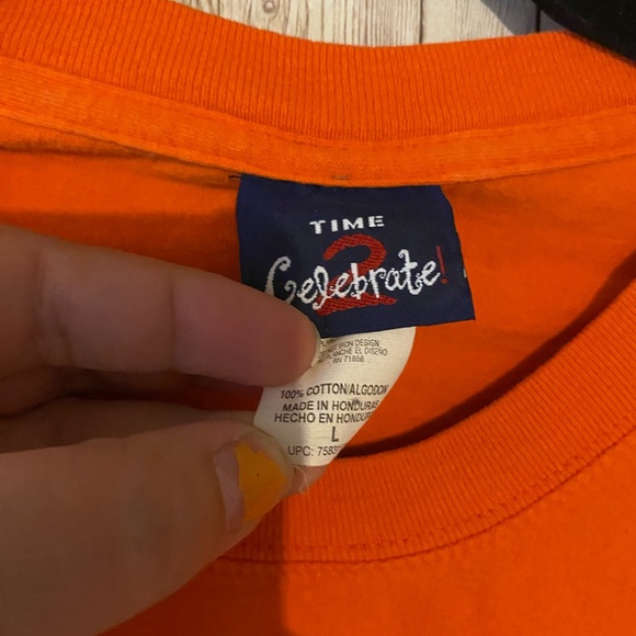 Vintage Halloween Tee by Time 2 Celebrate size large, orange pumpkins bats moon - Picture 6 of 6